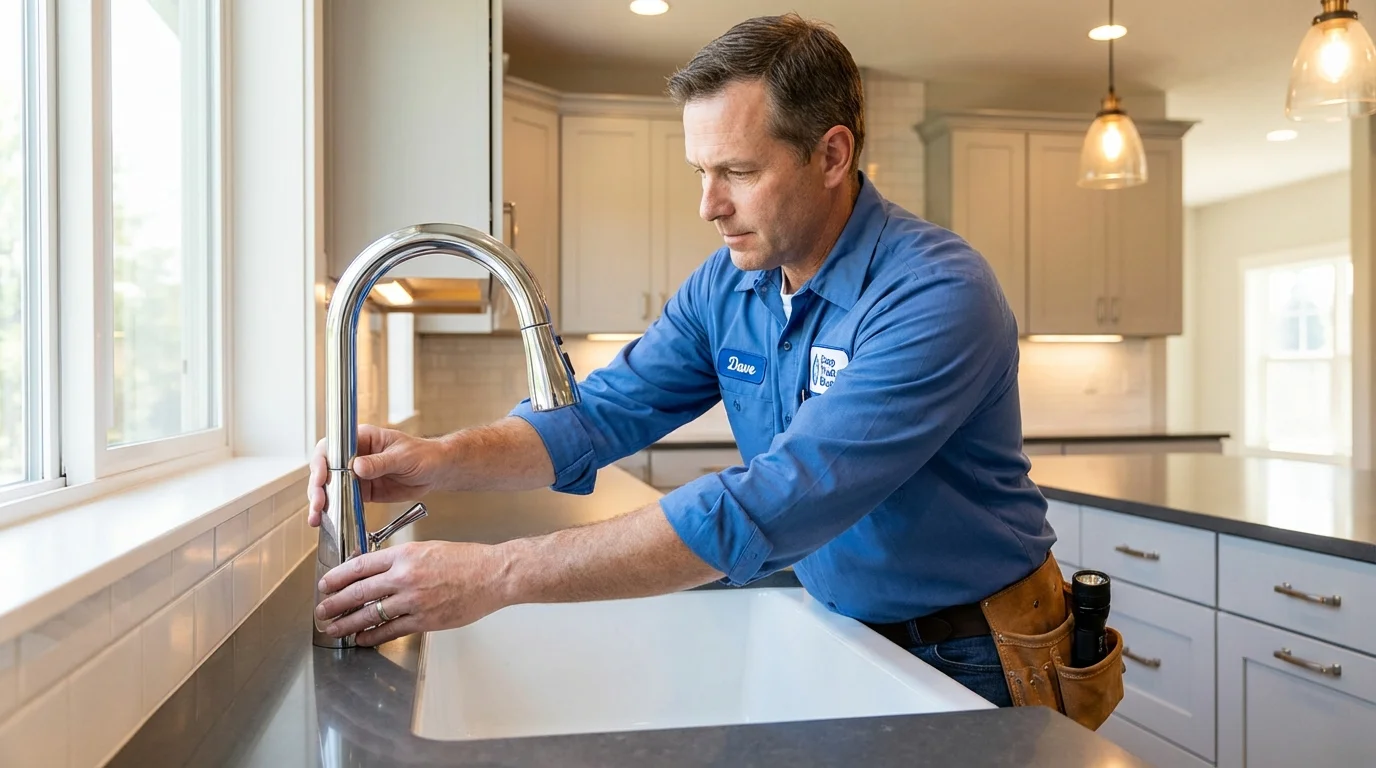 Kitchen faucet installation by Johns Plumbing LLC in Angola